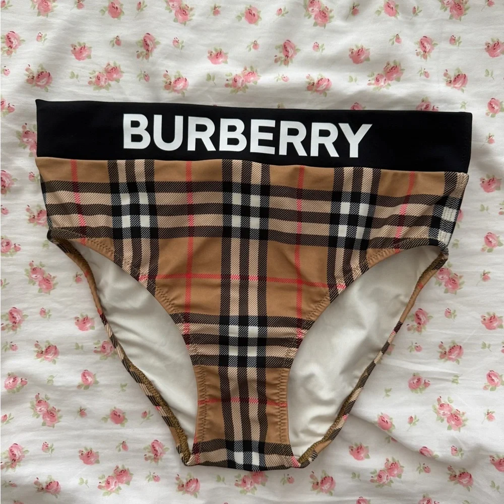 Burberry Tan and Black Plaid Bikini - Picture 5 of 11
